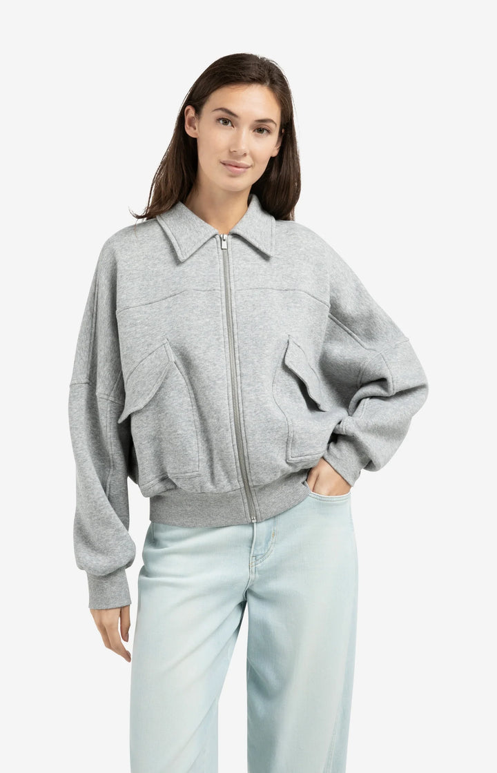 YAYA graue Sweatshirtjacke mit Reißverschluss