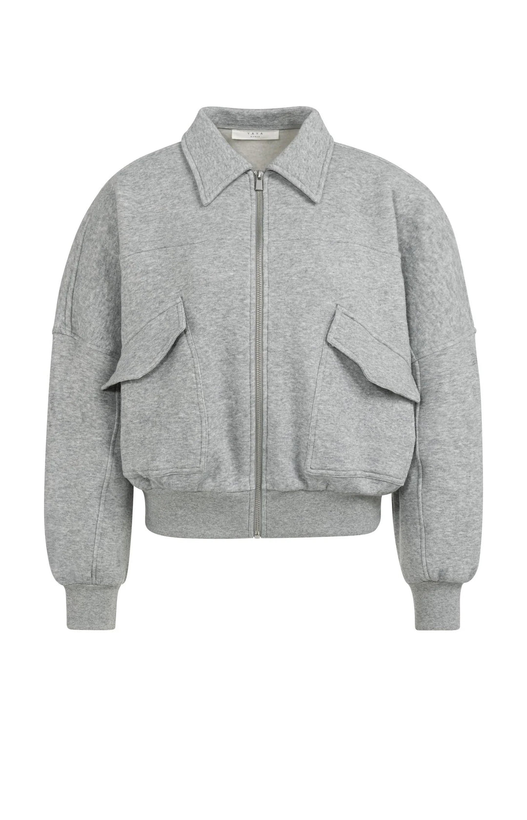 YAYA graue Sweatshirtjacke mit Reißverschluss