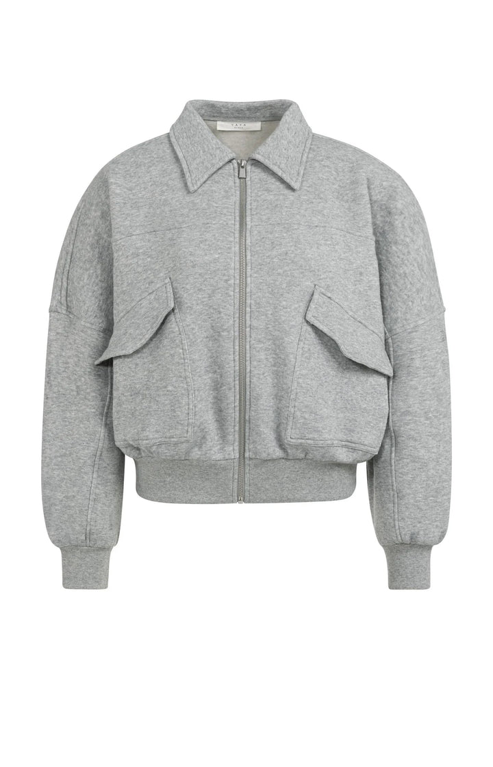 YAYA graue Sweatshirtjacke mit Reißverschluss