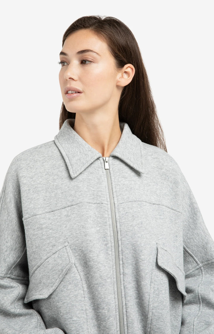 YAYA graue Sweatshirtjacke mit Reißverschluss