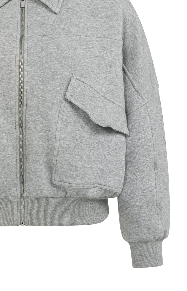 YAYA graue Sweatshirtjacke mit Reißverschluss