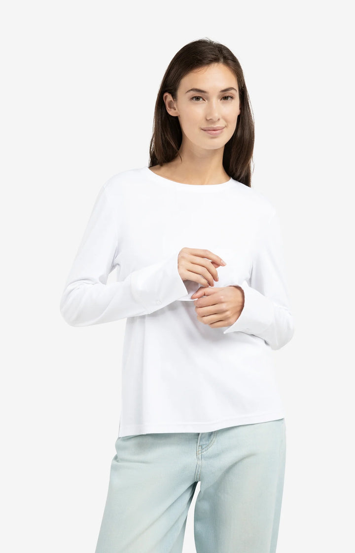 YAYA Weißes Langarm-Jersey-Top
