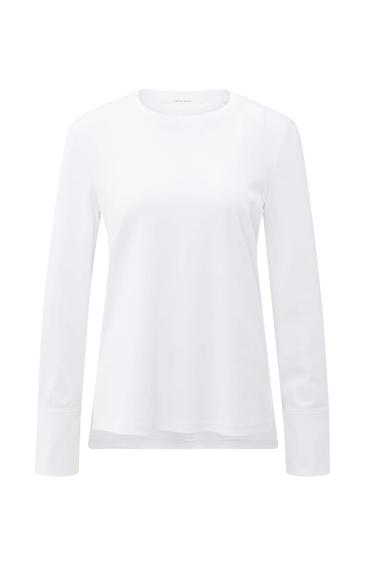 YAYA Weißes Langarm-Jersey-Top
