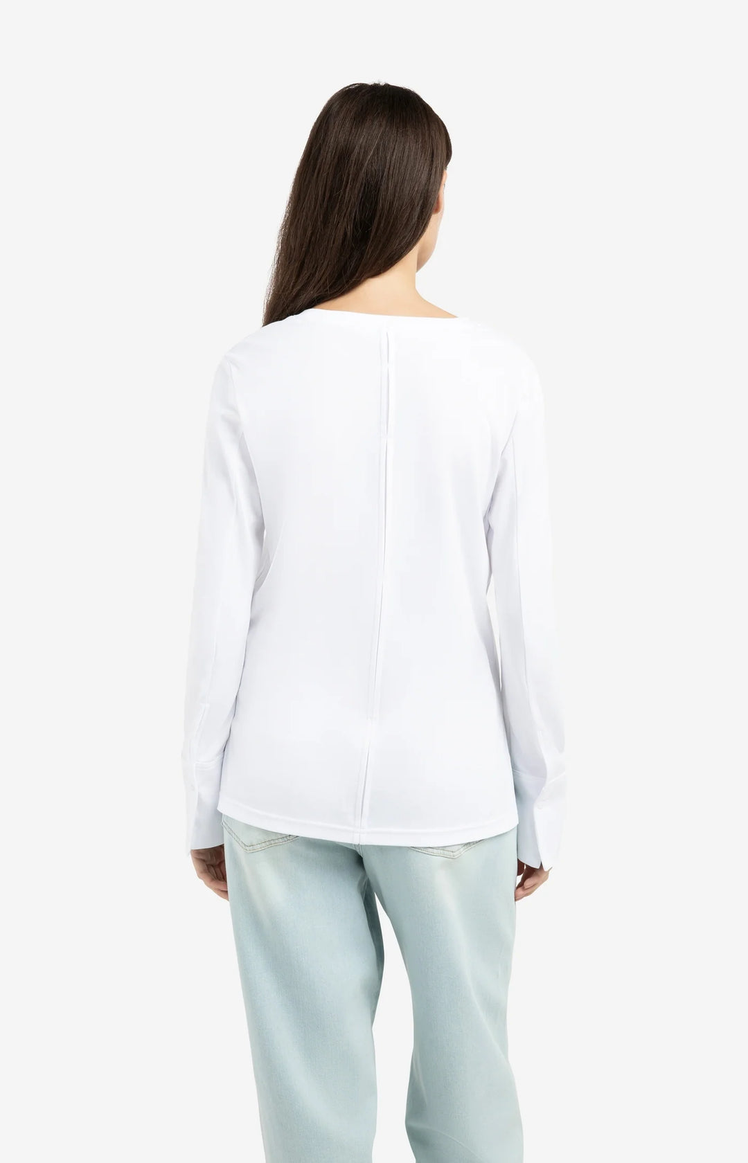 YAYA Weißes Langarm-Jersey-Top