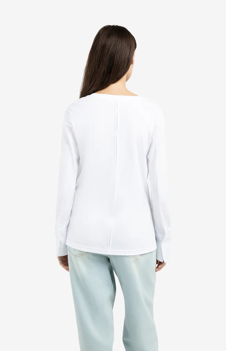 YAYA Weißes Langarm-Jersey-Top