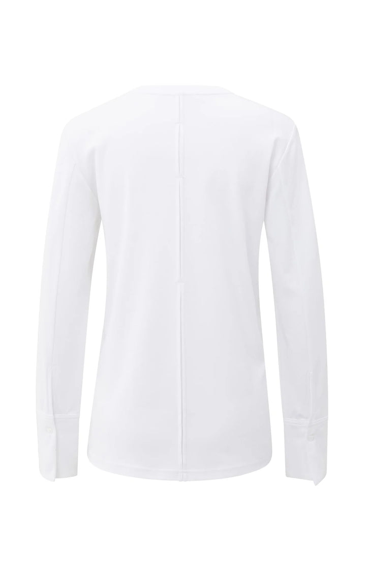 YAYA Weißes Langarm-Jersey-Top