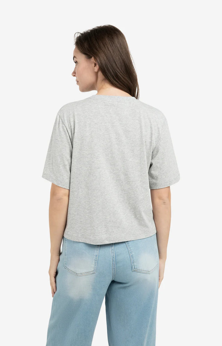 YAYA Weißes Top mit weichem Flockdruck