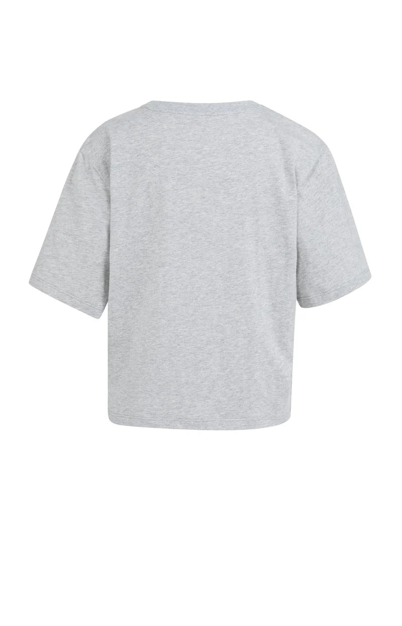 YAYA Weißes Top mit weichem Flockdruck