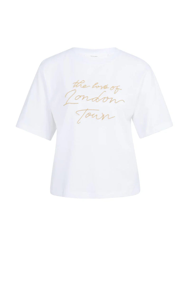 YAYA Gelbes Top mit weichem Flockdruck