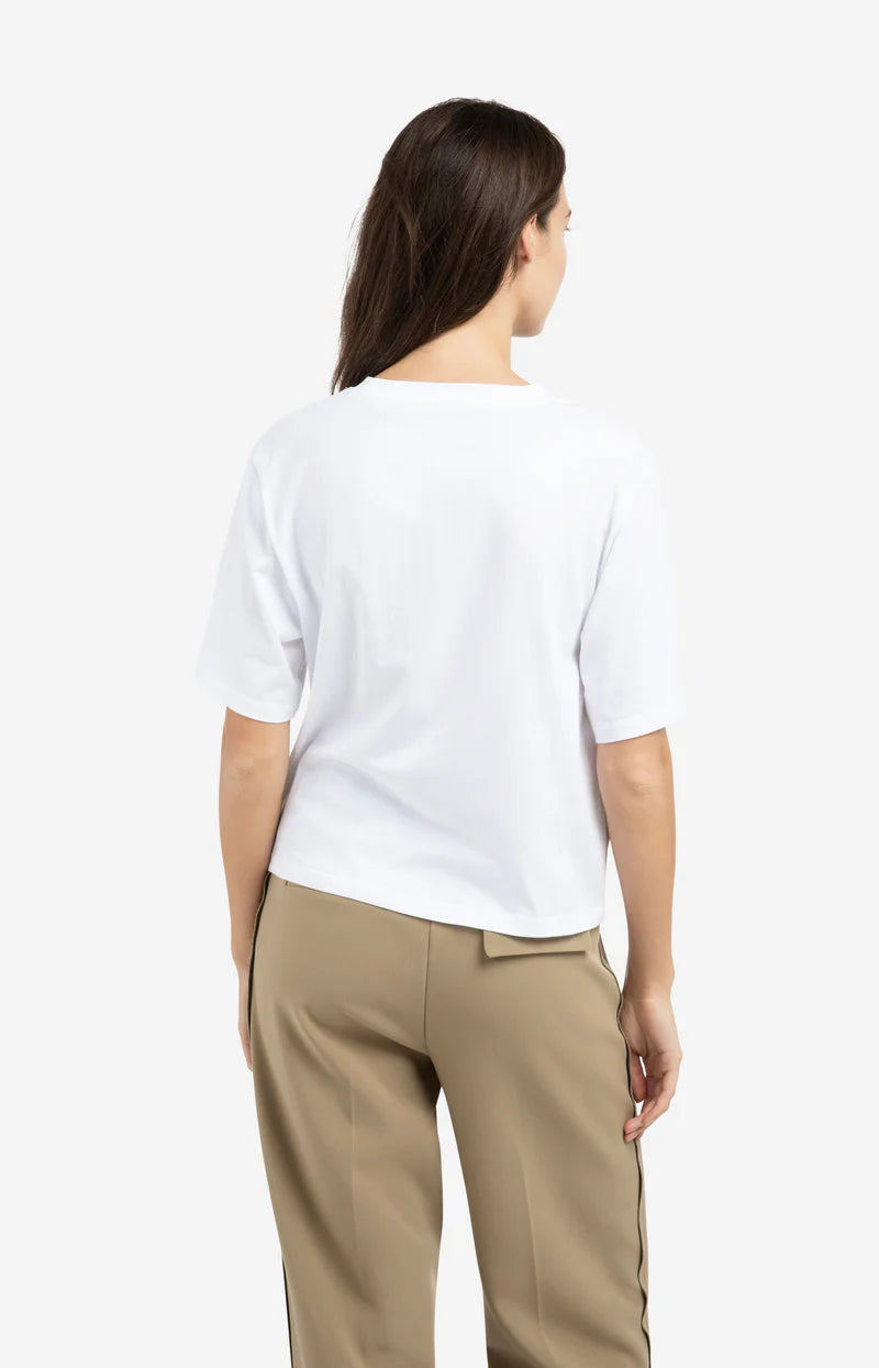 YAYA Gelbes Top mit weichem Flockdruck