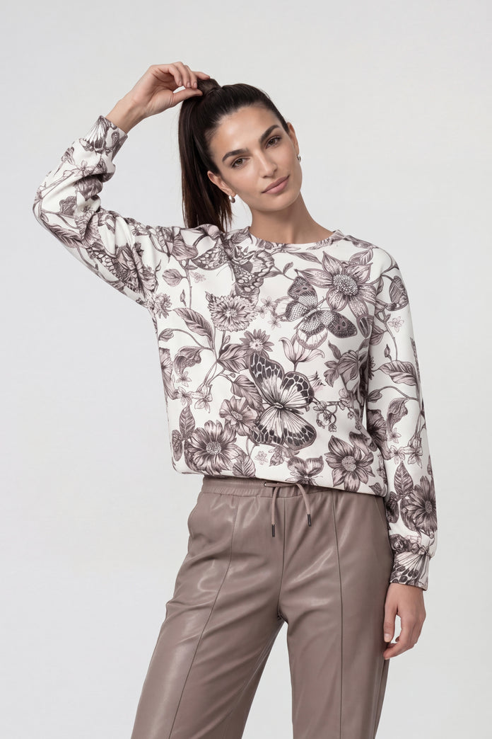 Monari Sweatshirt with Floral Pattern