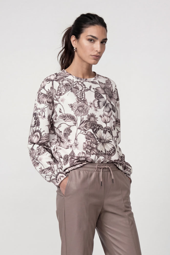 Monari Sweatshirt with Floral Pattern