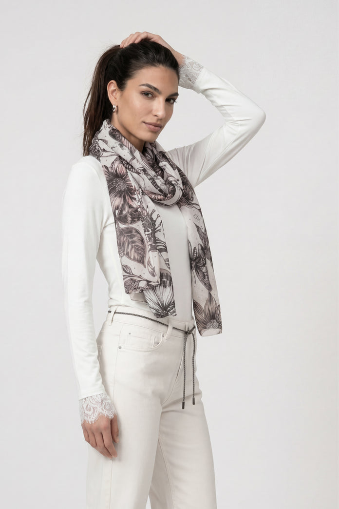 Monari Scarf with Floral Print