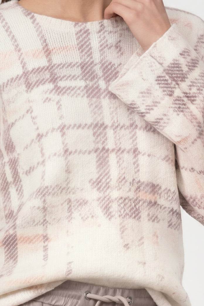 Monari Knitted Jumper with Check Pattern