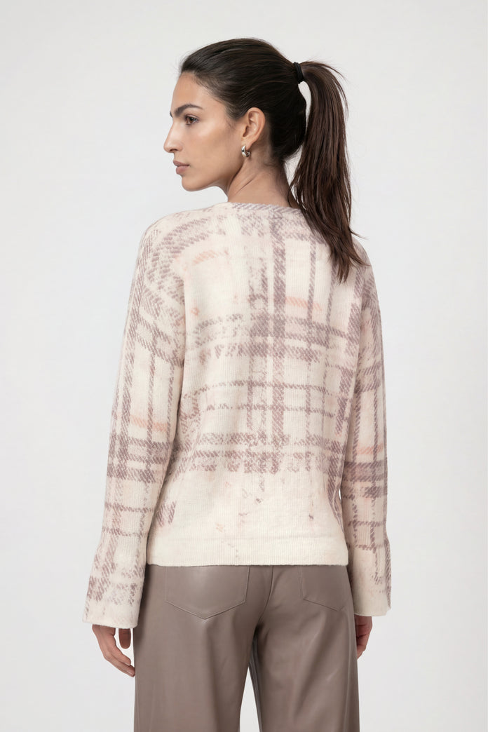 Monari Knitted Jumper with Check Pattern