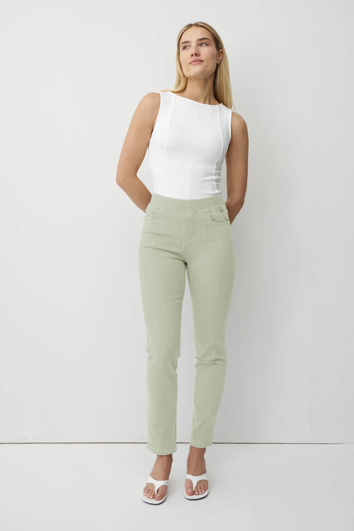 Anna Montana Angelika Jump In Slim Fit Light Olive Denim Jeans 