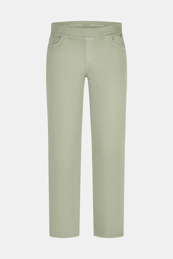 Anna Montana Angelika Jump In Slim Fit Light Olive Denim Jeans 