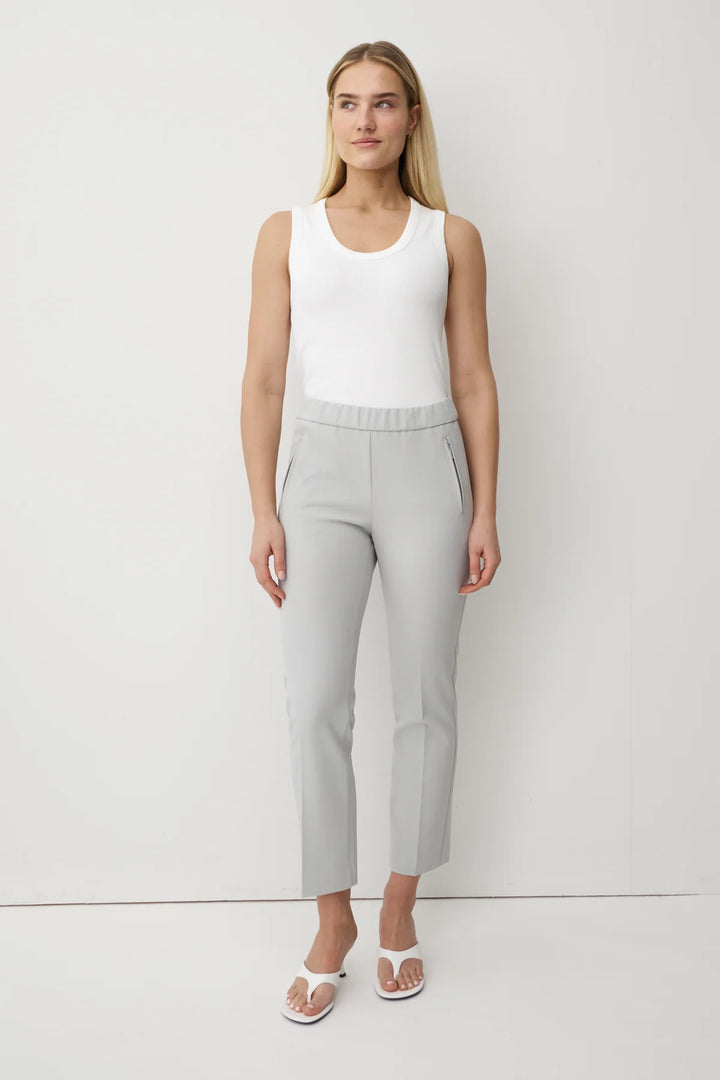 Anna Montana Hose, hellgrau-rosa, Easy Flexi, Relaxed Fit 