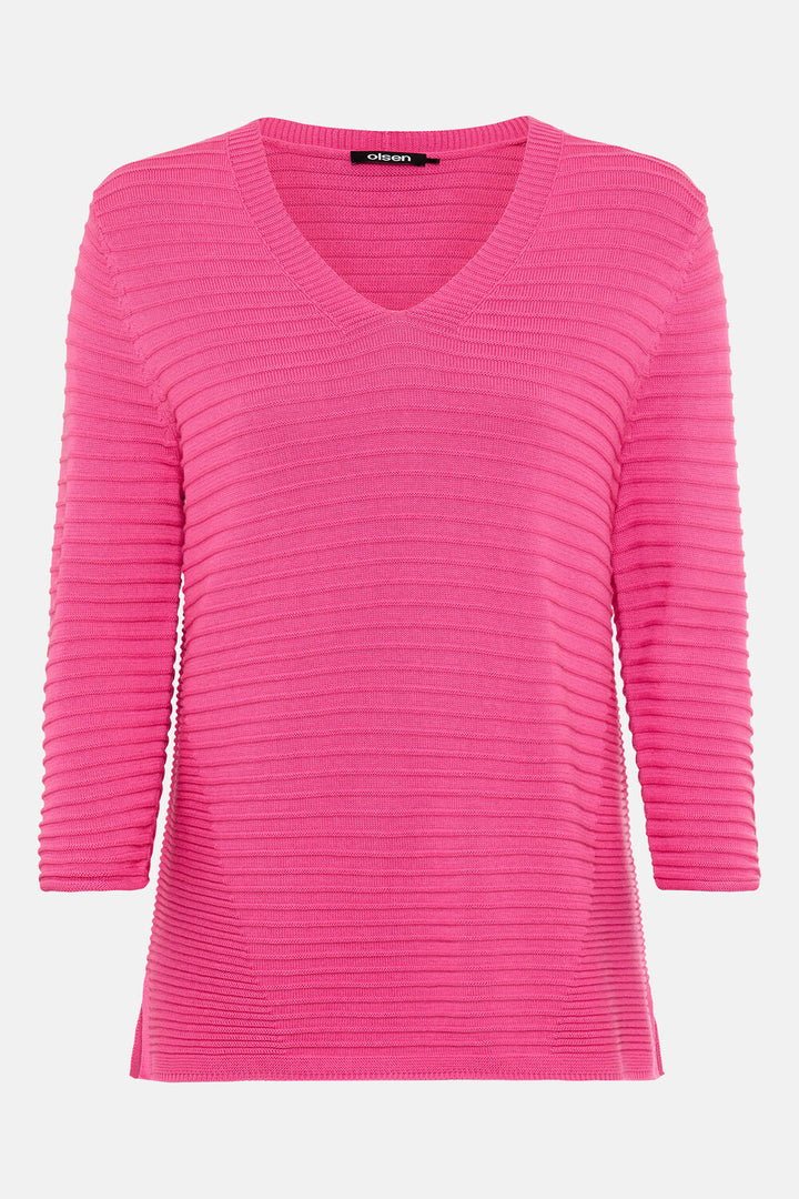 Olsen Rosa V-Ausschnitt-Pullover
