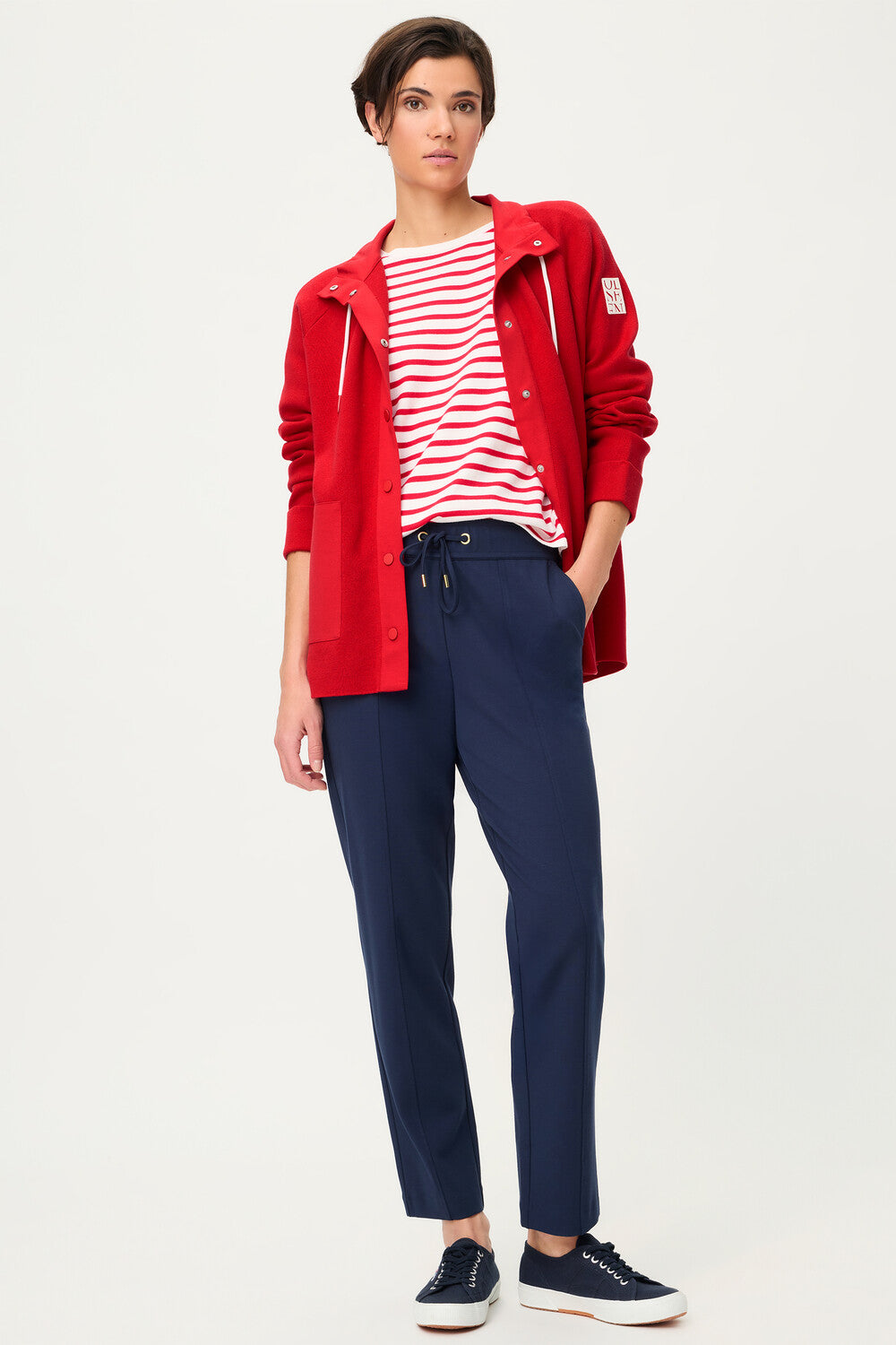 Olsen French Red Langarm-Strickjacke