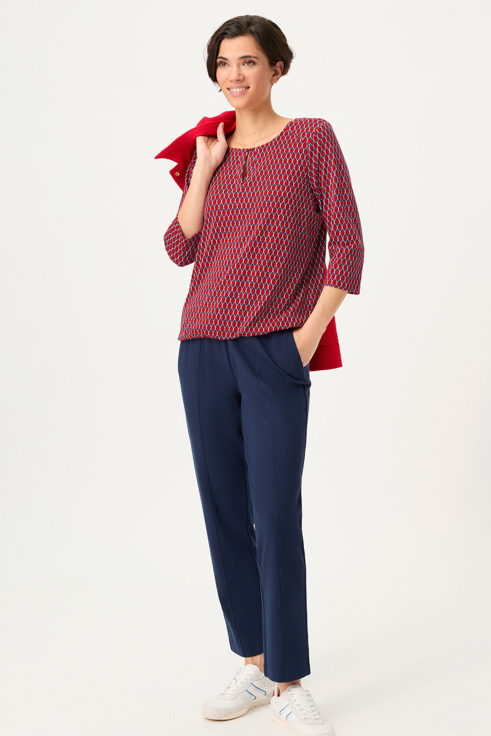 Olsen Französisches rotes Langarmshirt