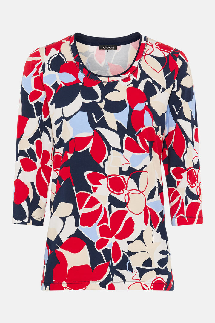 Olsen Französisches rotes Langarmshirt