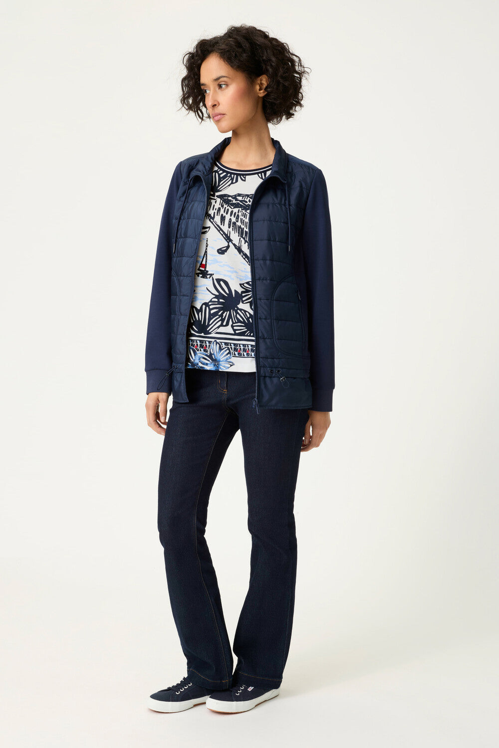Olsen Kurzarmtop in Tintenblau