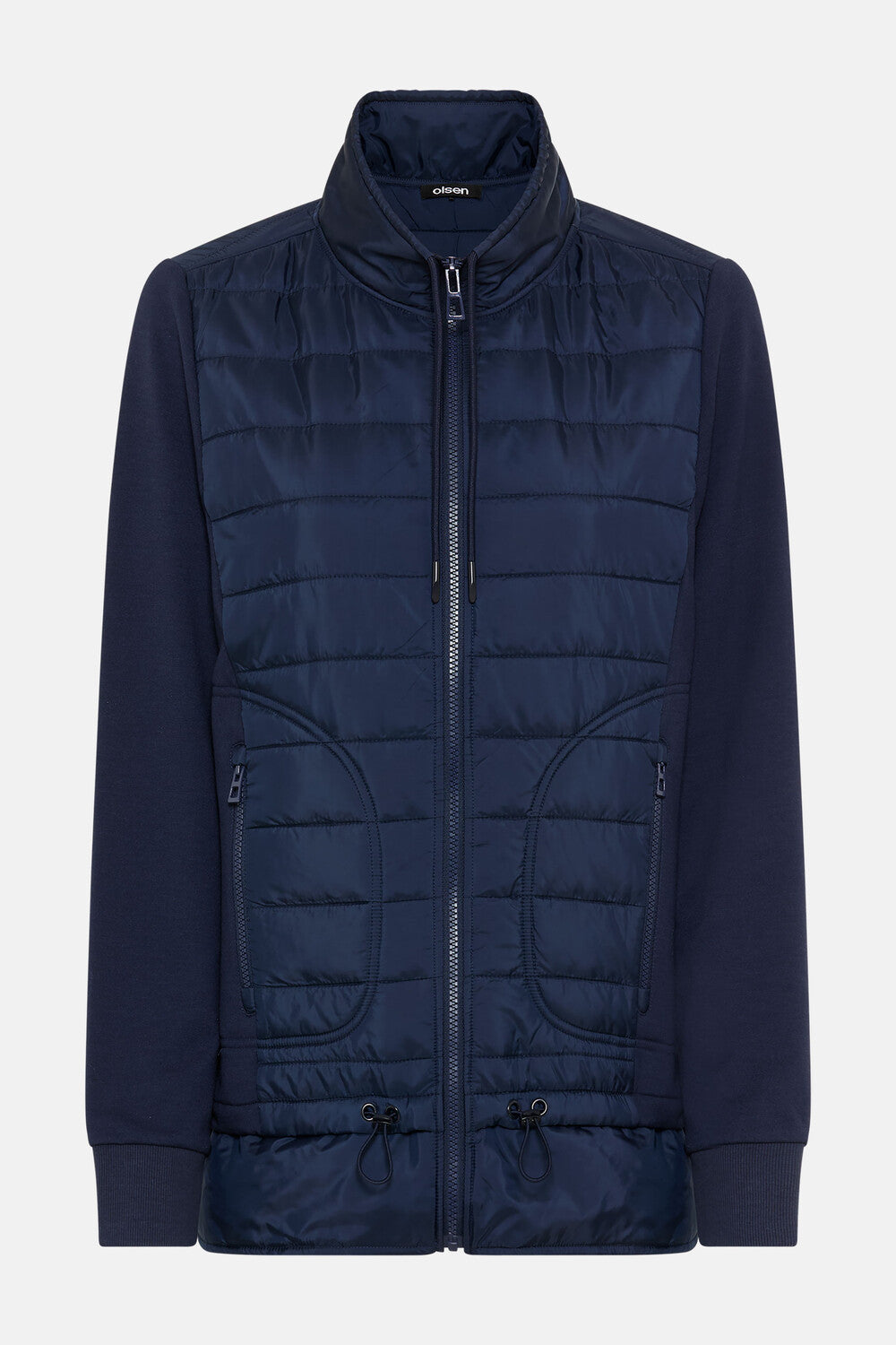 Olsen Langarm-Jerseyjacke in Tintenblau