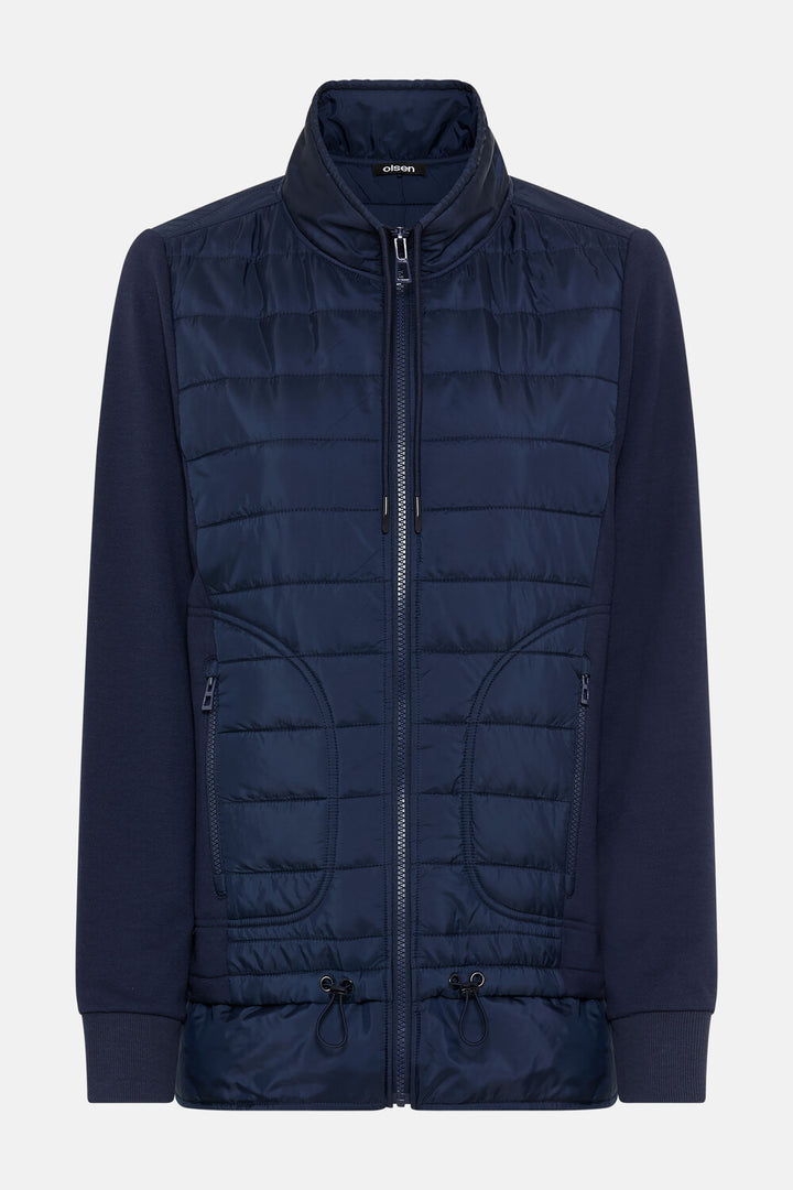 Olsen Langarm-Jerseyjacke in Tintenblau