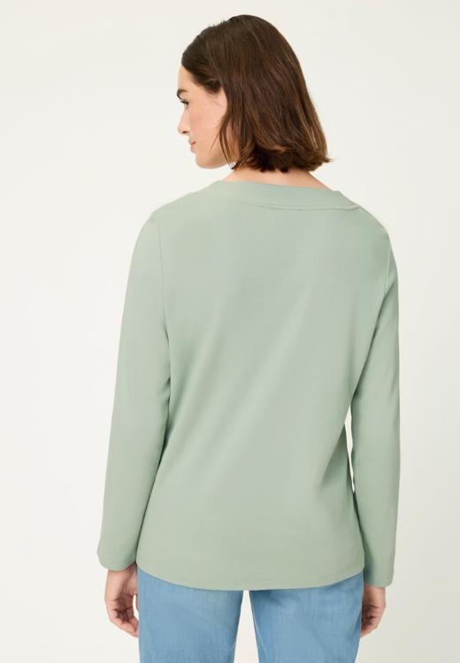 Olsen Salvia Grünes Langarm-Sweatshirt mit Blumenmuster