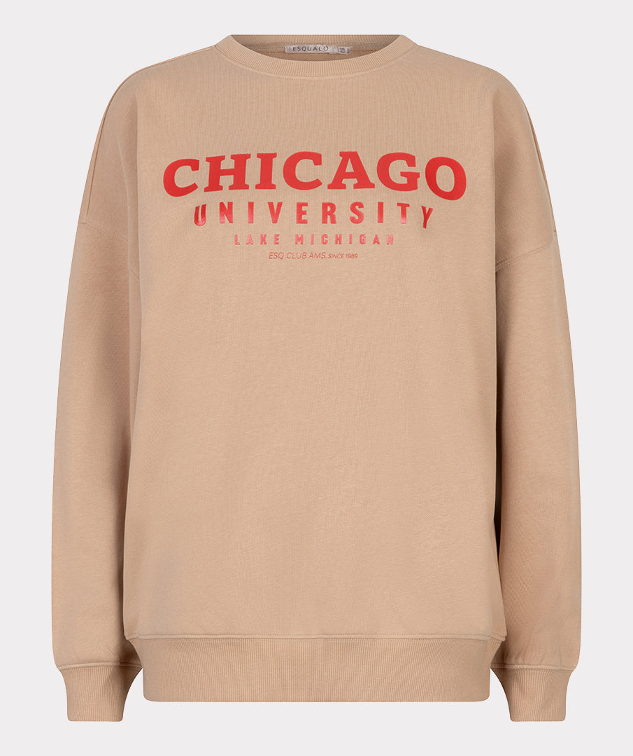 EsQualo Sand 'Chicago' bedruckter Pullover