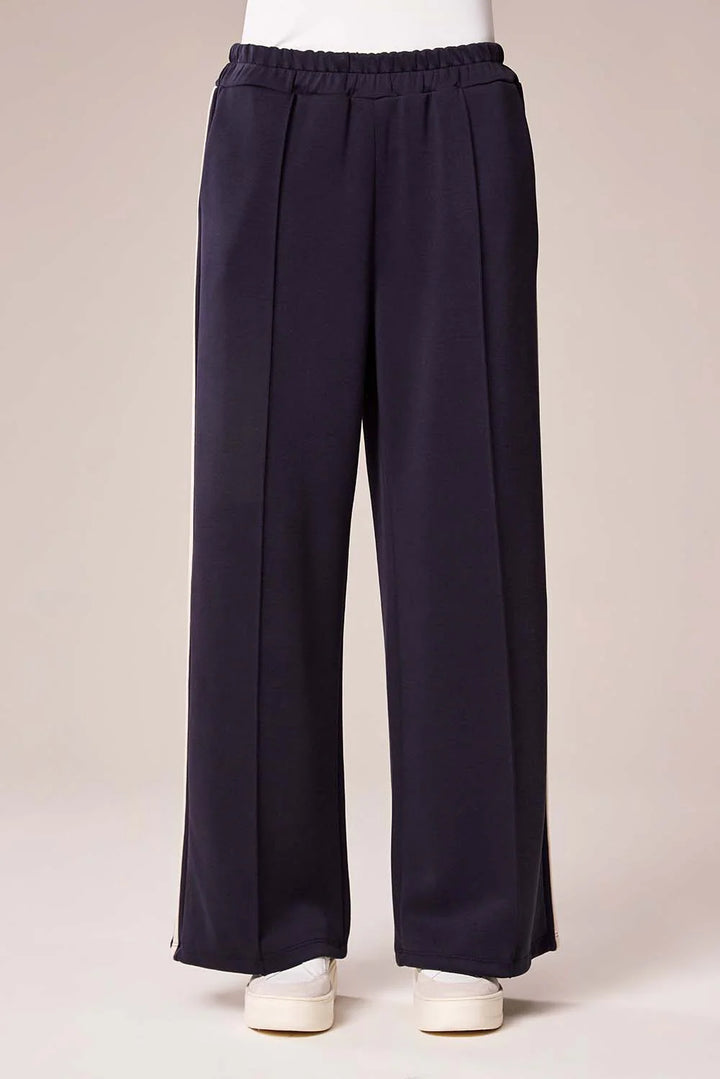 Decollage Navy Relaxed Wide-Leg Hose