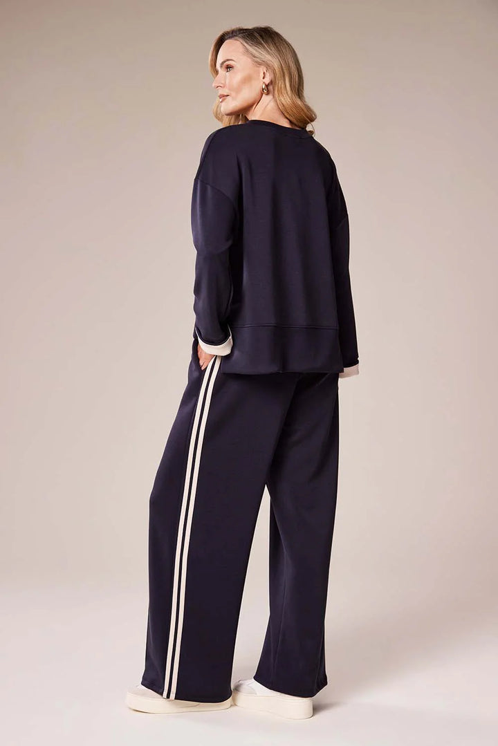 Decollage Navy Relaxed Wide-Leg Hose