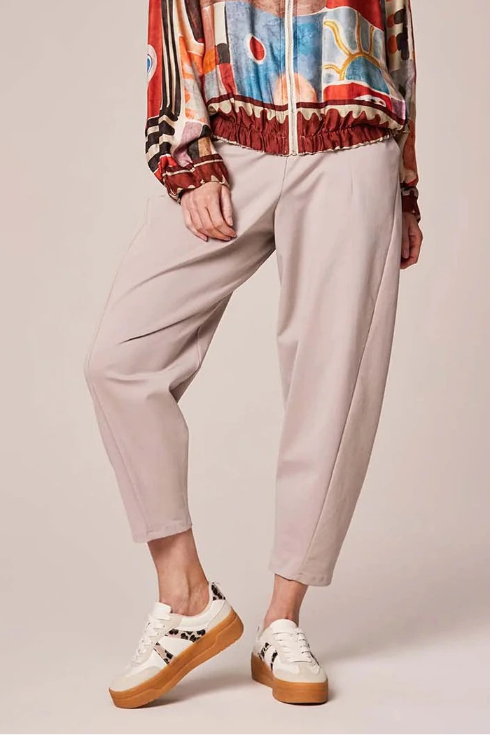 Decollage Taupe Barrel Leg Pants