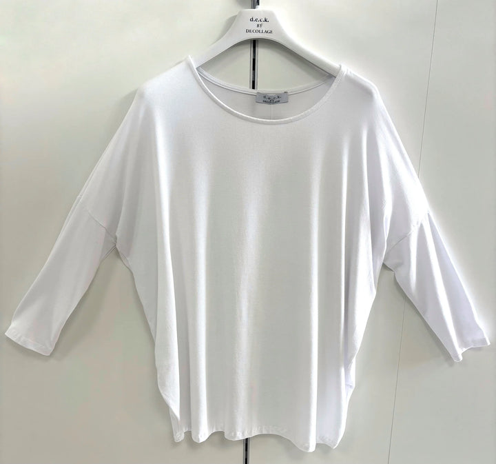 Decollage Weißes Basic Oversize-Top