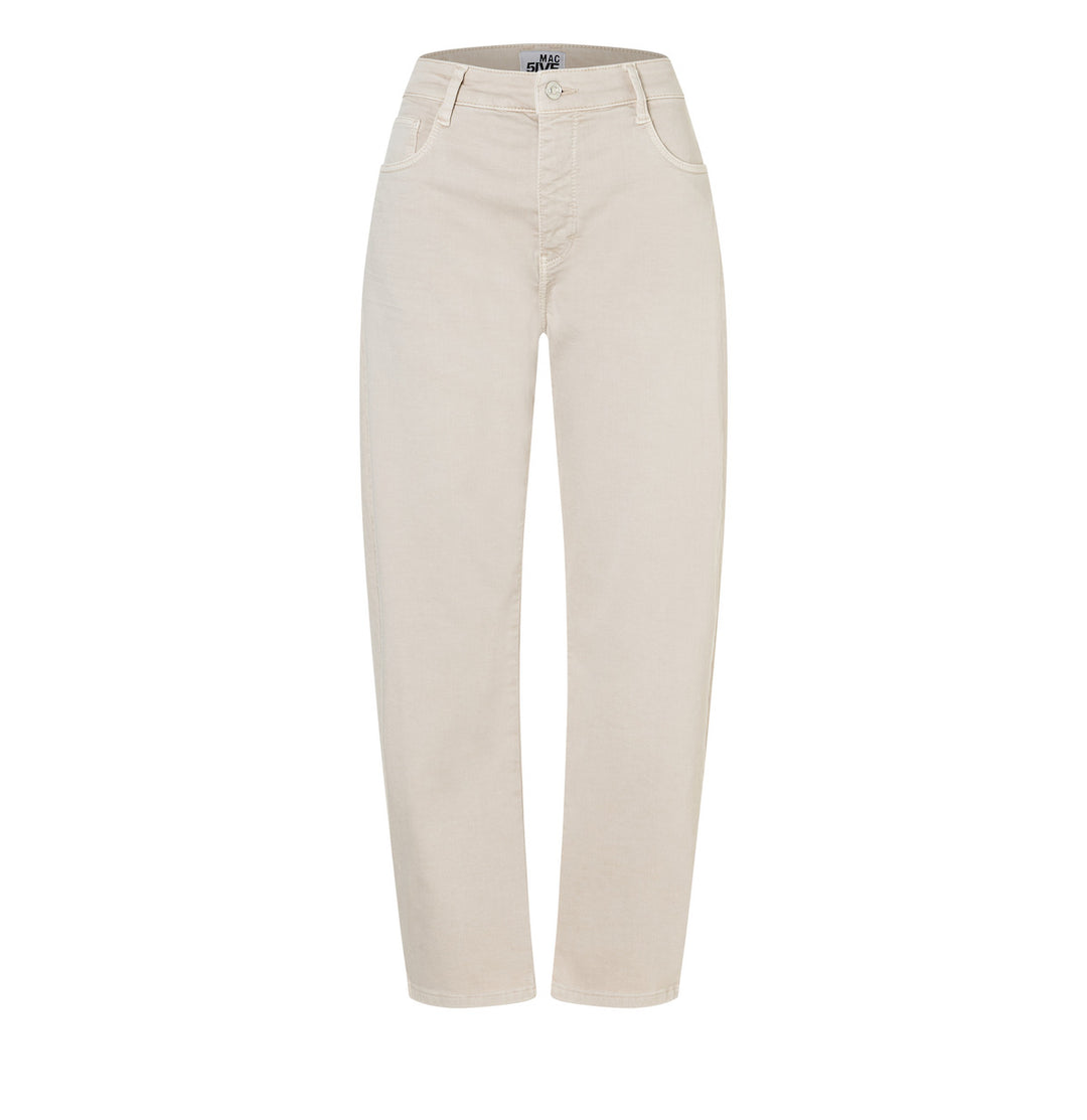 Mac Jeans Danni Ivory Barrel Authentic High Stretch Gabardine Jeans