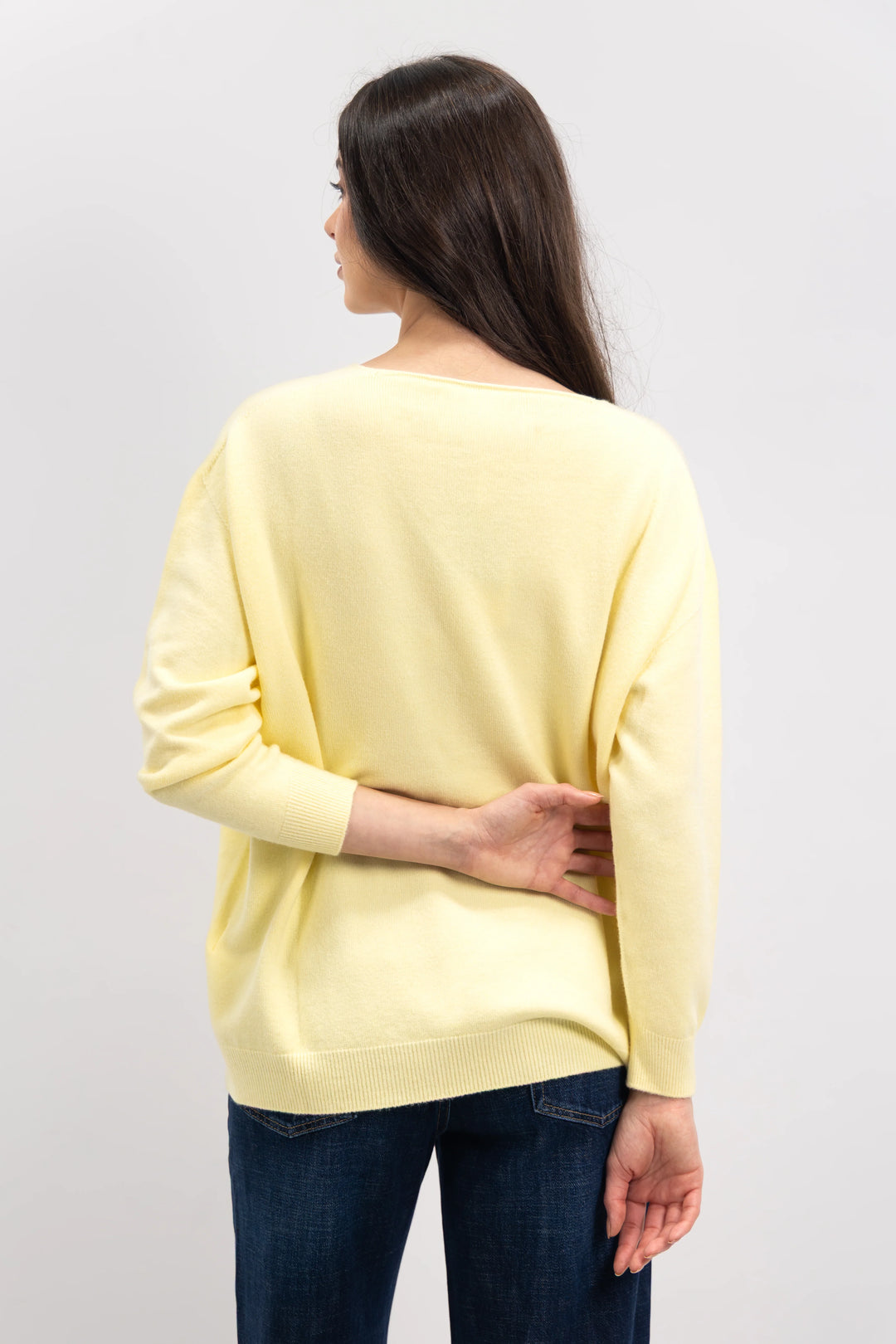 Yellow Boyfriend V-Neck Knit