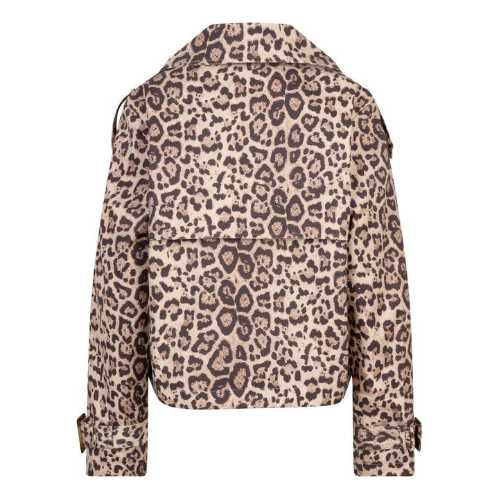 EsQualo Kurzer Trenchcoat mit Leopardenmuster