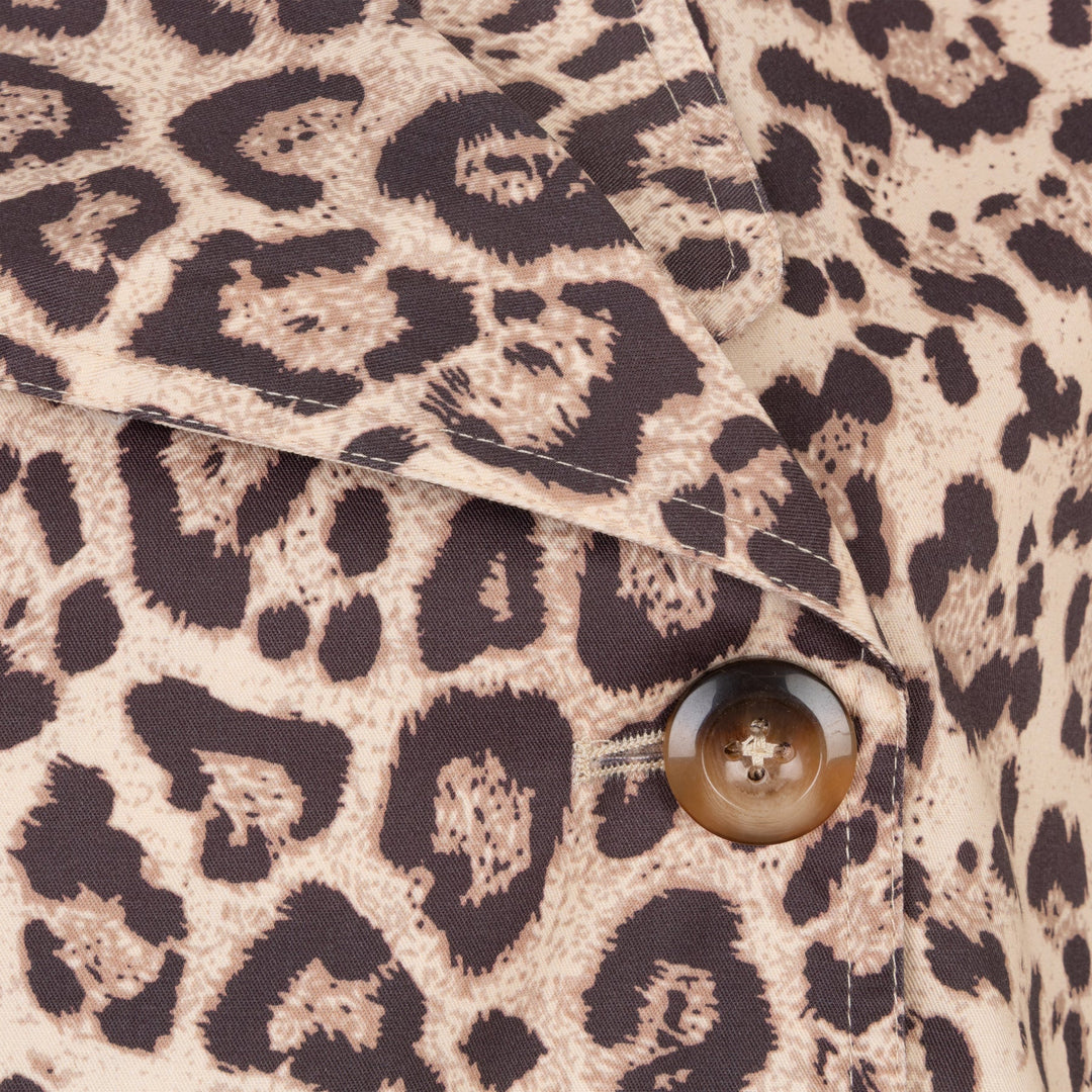 EsQualo Kurzer Trenchcoat mit Leopardenmuster