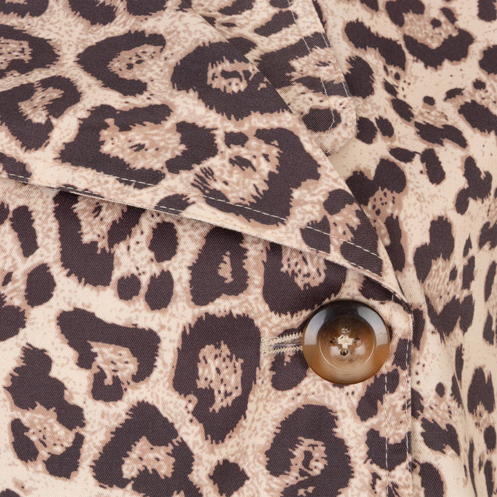 EsQualo Kurzer Trenchcoat mit Leopardenmuster