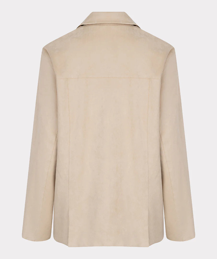 EsQualo Hellsandfarbener Wildleder-Blazer