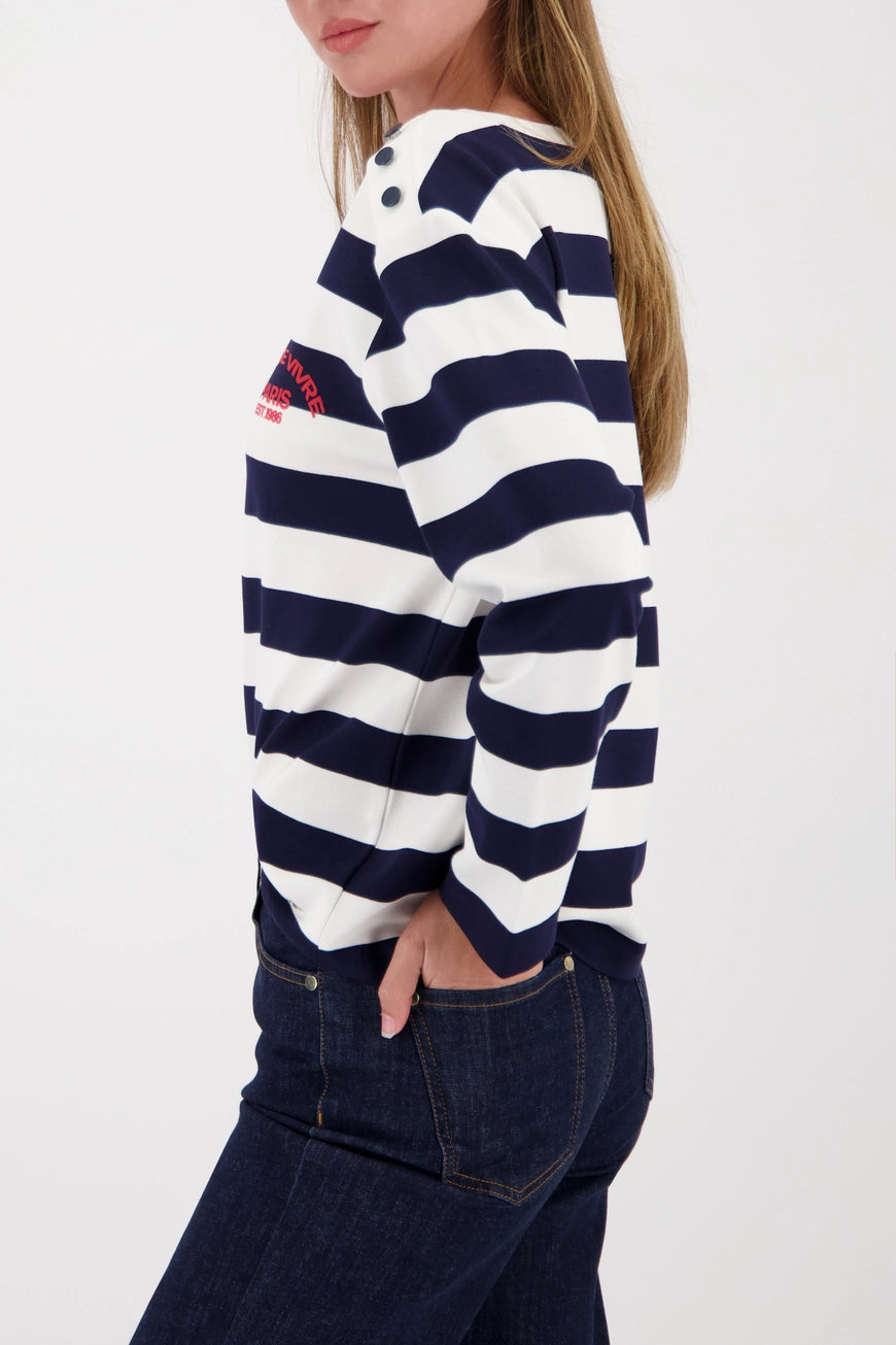 Monari Navy Striped Sweatshirt