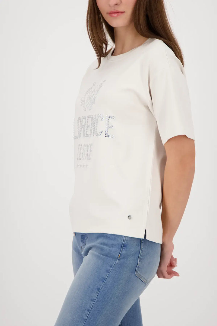 Monari Beige 'Florence Deluxe' Print Top