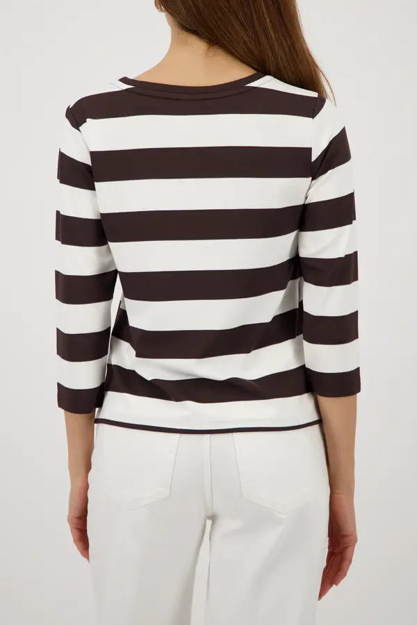 Monari Brown gestreiftes Sweatshirt