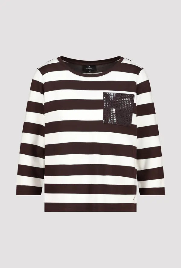 Monari Brown gestreiftes Sweatshirt