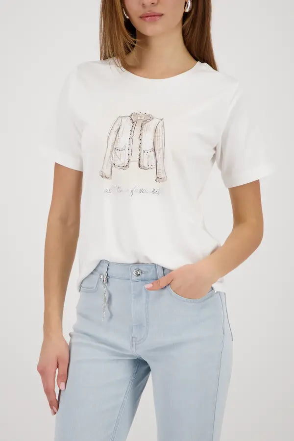 Monari Off-White Print Top