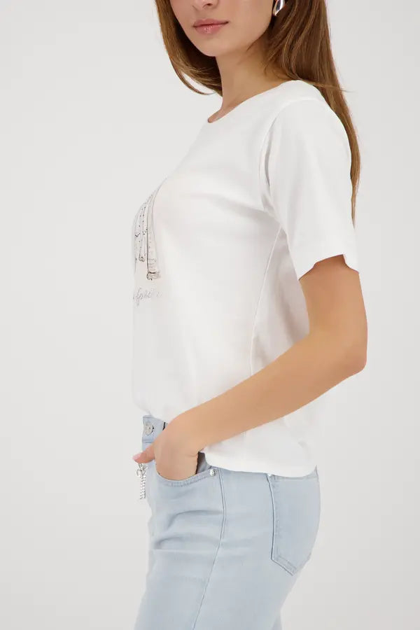 Monari Off-White Print Top
