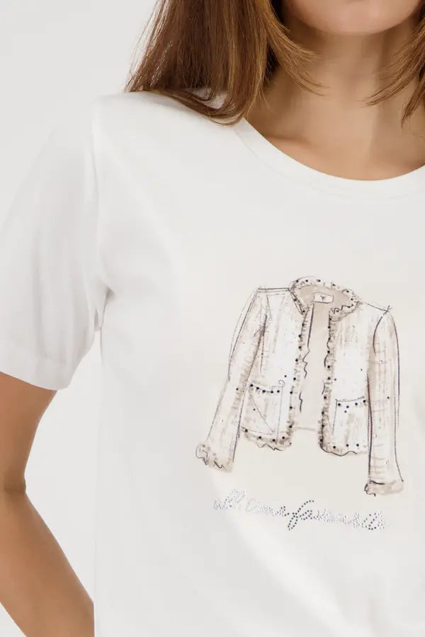 Monari Off-White Print Top