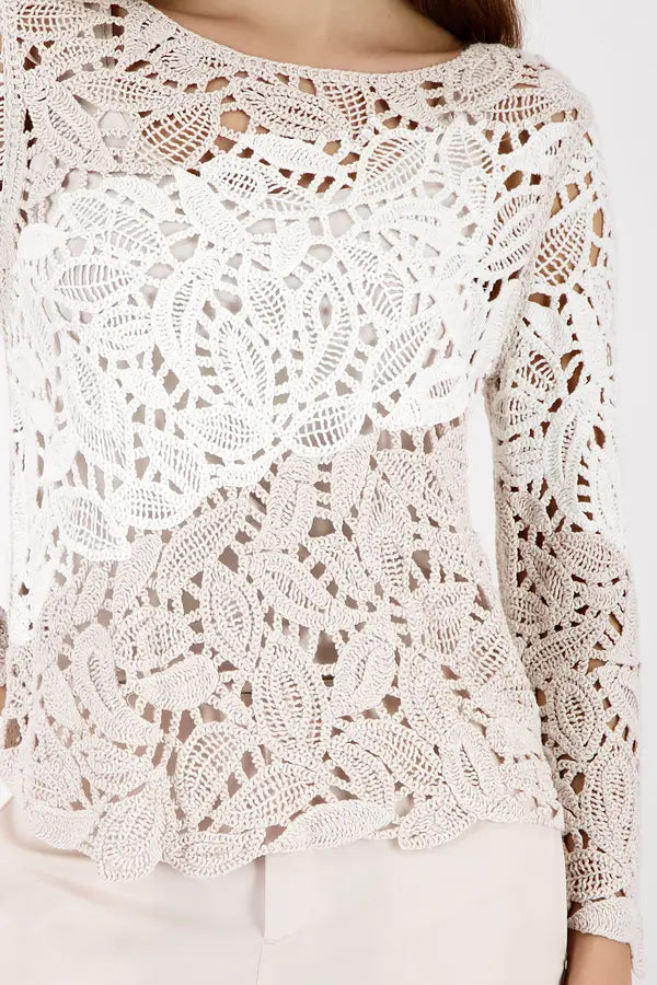 Monari Off White Cornelli Muster Pullover