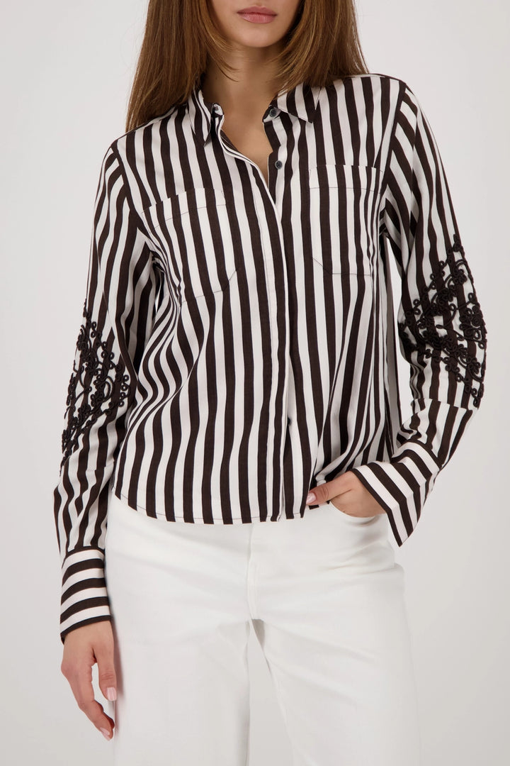 Monari braun gestreifte Bluse